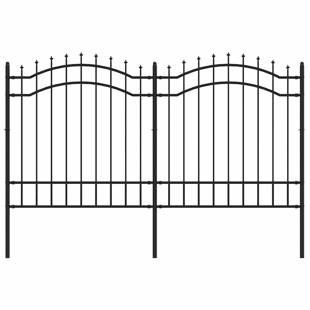 vidaXL Garden Fence Woerden with Spear Top Black 240 x 125 cm Steel