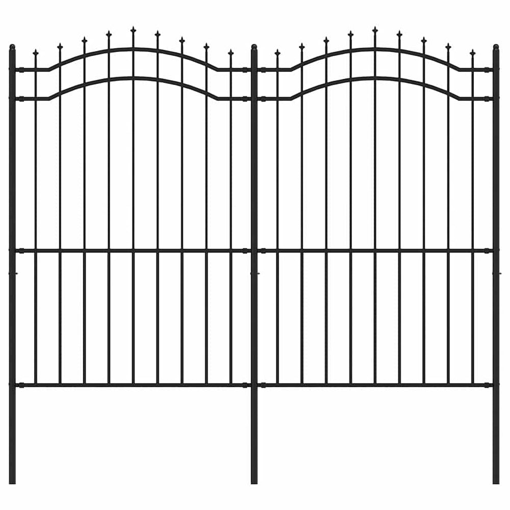 vidaXL Garden Fence Woerden with Spear Top Black 240 x 175 cm Steel