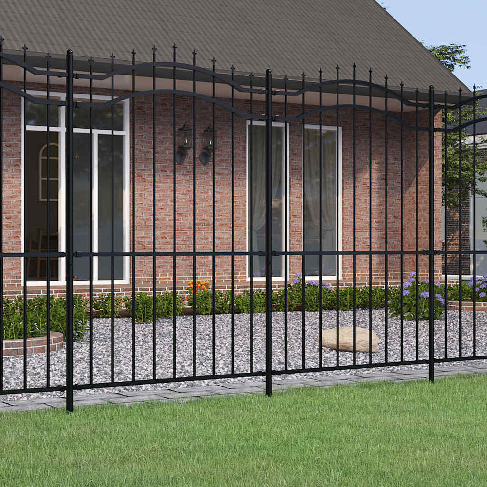 vidaXL Garden Fence Woerden with Spear Top Black 240 x 175 cm Steel