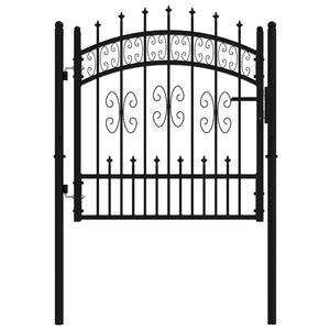 vidaXL KAMPEN Garden Gate with Spear Top Black 103 x 100 cm Steel