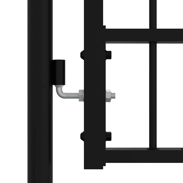 vidaXL KAMPEN Garden Gate with Spear Top Black 103 x 100 cm Steel