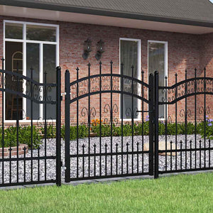 vidaXL KAMPEN Garden Gate with Spear Top Black 103 x 100 cm Steel