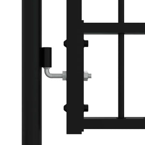 vidaXL Garden Gate KAMPEN with Spear Top Black 394.5 x 125 cm Steel