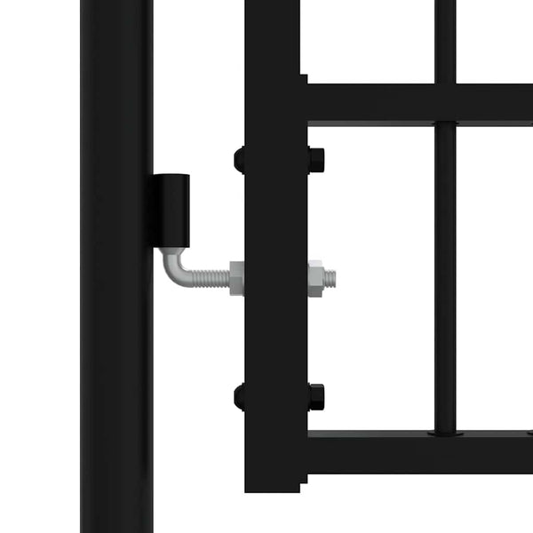 vidaXL Garden Gate KAMPEN with Spear Top Black 394.5 x 172 cm Steel