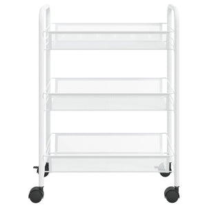 vidaXL Kitchen Trolley 3 Tiers White 46x26x64 cm Iron