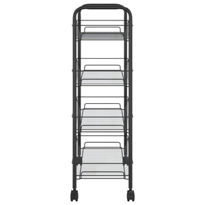 vidaXL Kitchen Trolley 4 Tiers Black 46x26x85 cm Iron