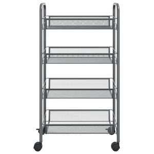 vidaXL Kitchen Trolley 4 Tiers Grey 46x26x85 cm Iron