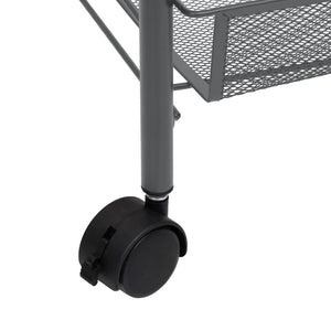 vidaXL Kitchen Trolley 4 Tiers Grey 46x26x85 cm Iron
