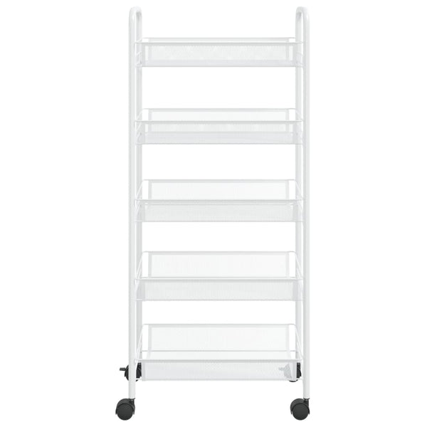 vidaXL Kitchen Trolley 5 Tiers White 46x26x105 cm Iron