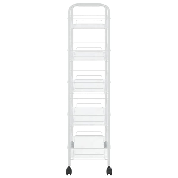 vidaXL Kitchen Trolley 5 Tiers White 46x26x105 cm Iron