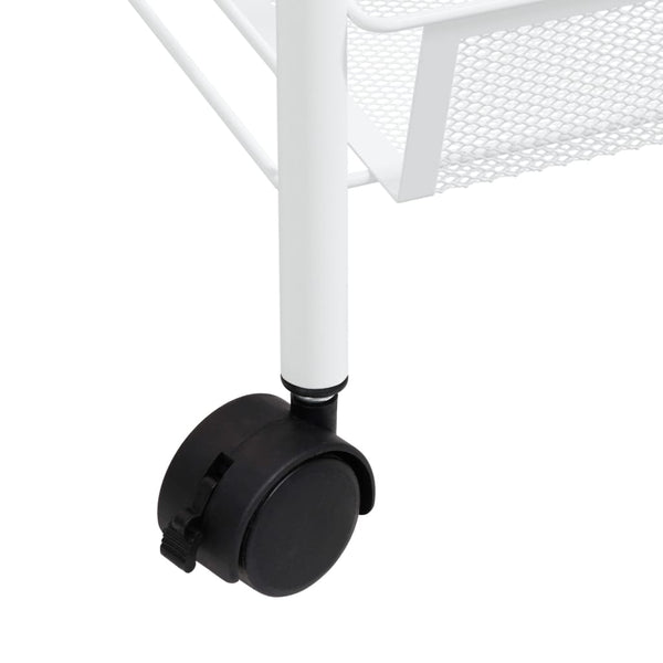vidaXL Kitchen Trolley 5 Tiers White 46x26x105 cm Iron