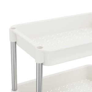 vidaXL Kitchen Trolley 5 Tiers White 42x29x128 cm Iron and ABS