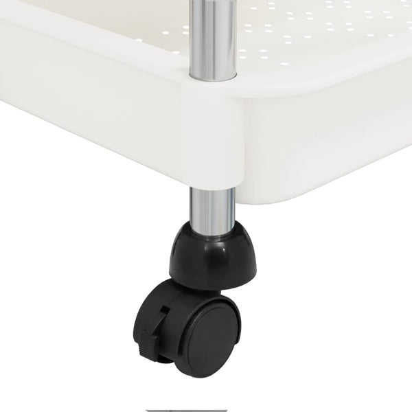 vidaXL Kitchen Trolley 5 Tiers White 42x29x128 cm Iron and ABS