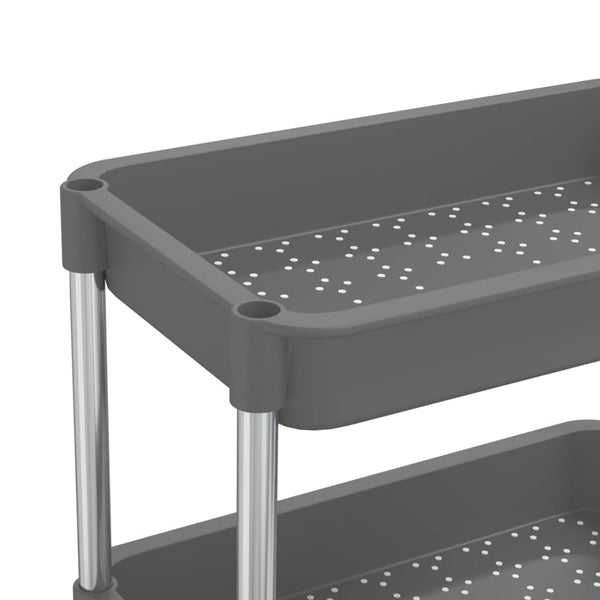 vidaXL Kitchen Trolley 5 Tiers Grey 42x29x128 cm Iron and ABS