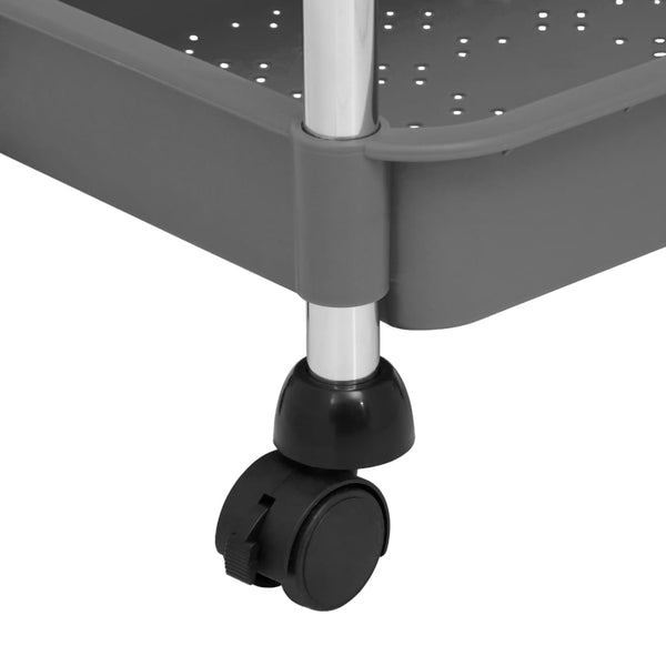 vidaXL Kitchen Trolley 5 Tiers Grey 42x29x128 cm Iron and ABS
