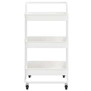 vidaXL Kitchen Trolley 3 Tiers White 42x35x85 cm Iron and ABS