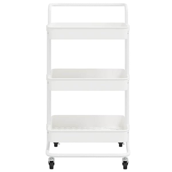vidaXL Kitchen Trolley 3 Tiers White 42x35x85 cm Iron and ABS