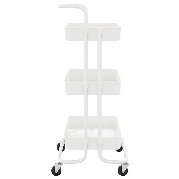 vidaXL Kitchen Trolley 3 Tiers White 42x35x85 cm Iron and ABS