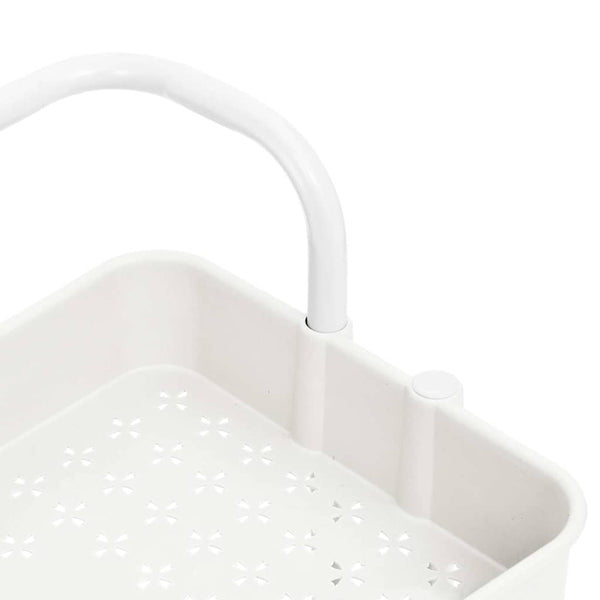 vidaXL Kitchen Trolley 3 Tiers White 42x35x85 cm Iron and ABS