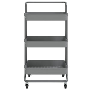 vidaXL Kitchen Trolley 3 Tiers Grey 42x35x85 cm Iron and ABS