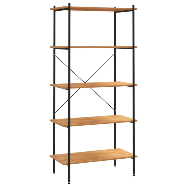 vidaXL 5-Tier Shelving Unit Black and Oak Look 80x40x163 cm