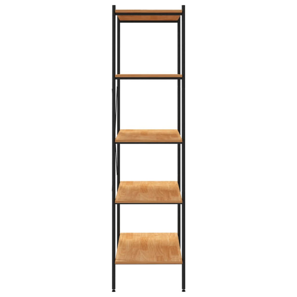 vidaXL 5-Tier Shelving Unit Black and Oak Look 80x40x163 cm