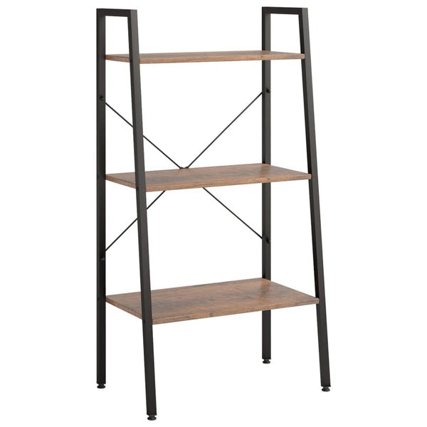 vidaXL 3-Tier Shelving Unit Dark Brown and Black 56x35x108 cm
