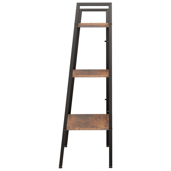 vidaXL 3-Tier Shelving Unit Dark Brown and Black 56x35x108 cm