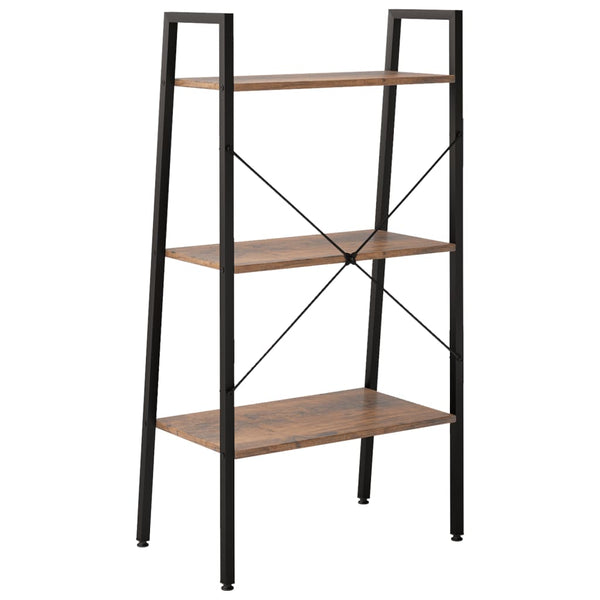 vidaXL 3-Tier Shelving Unit Dark Brown and Black 56x35x108 cm