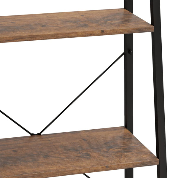 vidaXL 3-Tier Shelving Unit Dark Brown and Black 56x35x108 cm