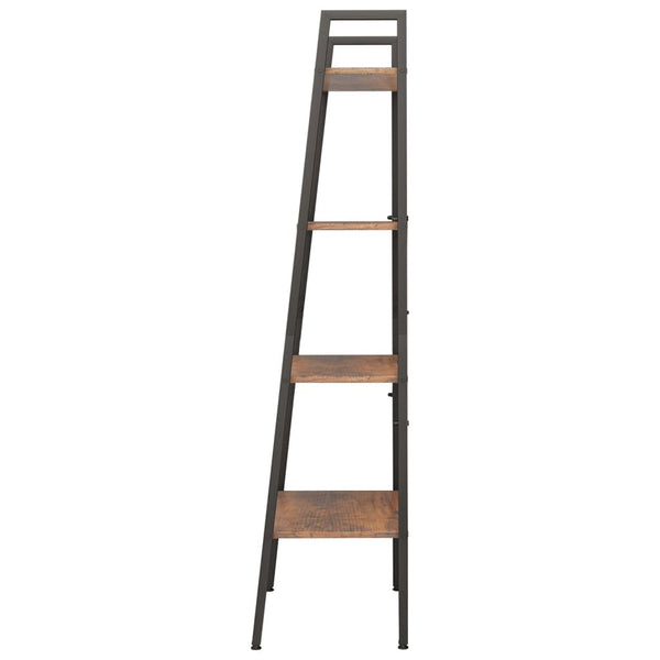vidaXL Shelving Unit with 4 Tiers Dark Brown and Black 56x35x140 cm