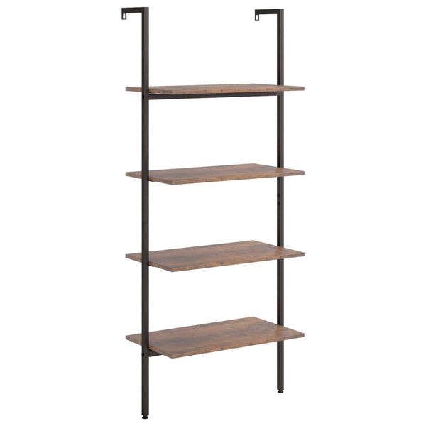 vidaXL Ladder Shelf with 4 Tiers Dark Brown and Black 64x35x152.5 cm