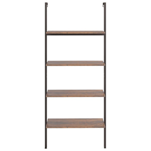 vidaXL Ladder Shelf with 4 Tiers Dark Brown and Black 64x35x152.5 cm