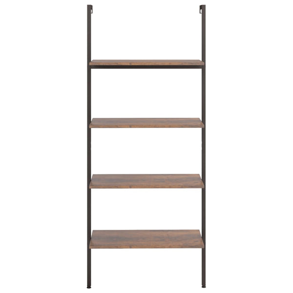 vidaXL Ladder Shelf with 4 Tiers Dark Brown and Black 64x35x152.5 cm