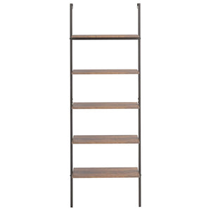 vidaXL Ladder Shelf with 5 Tiers Dark Brown and Black 64x35x185 cm