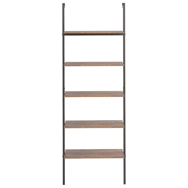 vidaXL Ladder Shelf with 5 Tiers Dark Brown and Black 64x35x185 cm