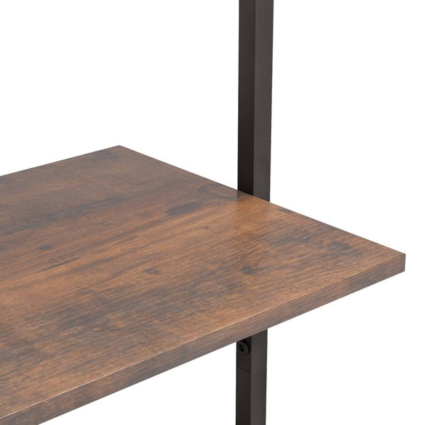 vidaXL Ladder Shelf with 5 Tiers Dark Brown and Black 64x35x185 cm