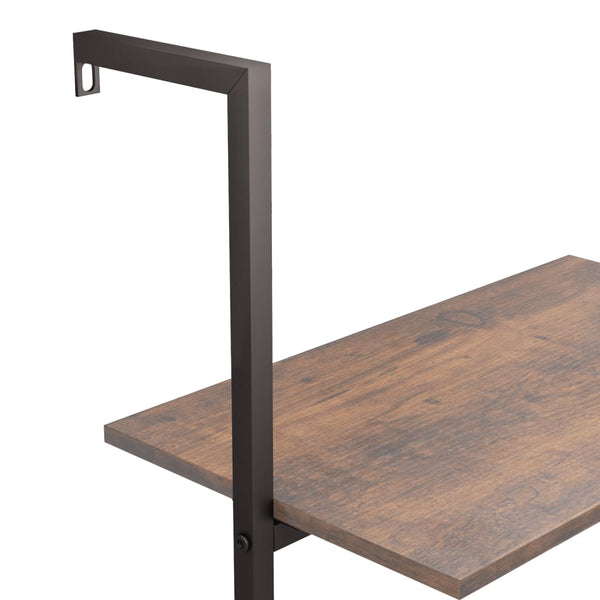 vidaXL Ladder Shelf with 5 Tiers Dark Brown and Black 64x35x185 cm