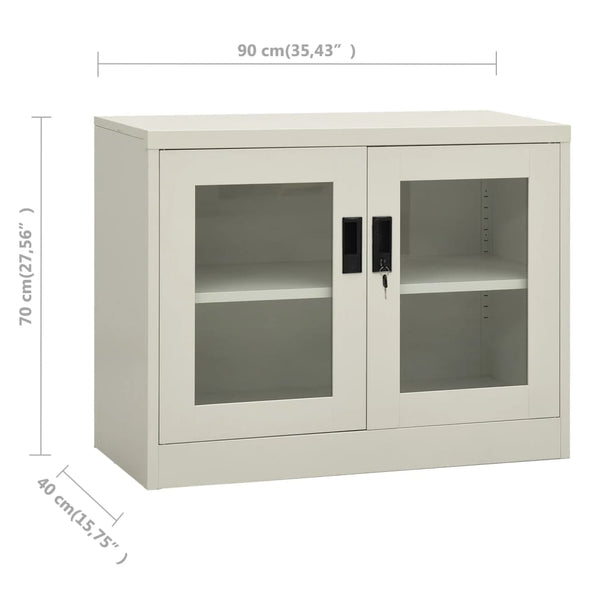 vidaXL Office Cabinet Light Gray 90x40x70 cm Steel
