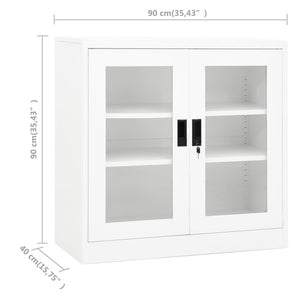 vidaXL Office Cabinet White 90x40x90 cm Steel