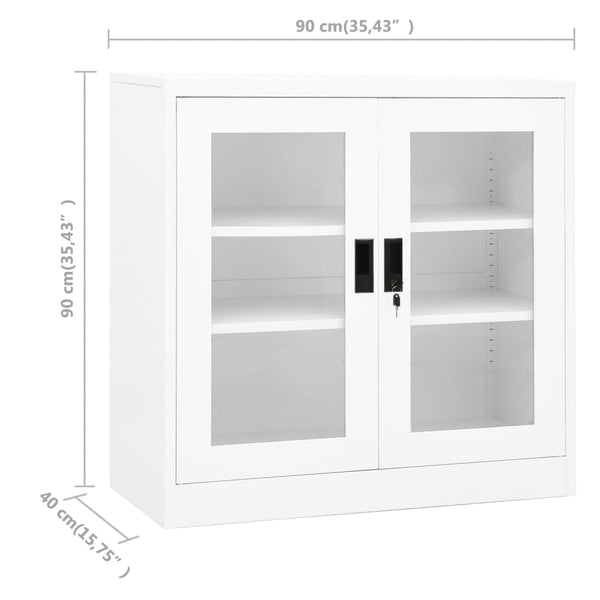 vidaXL Office Cabinet White 90x40x90 cm Steel