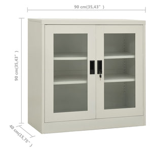 vidaXL Office Cabinet Light Gray 90x40x90 cm Steel