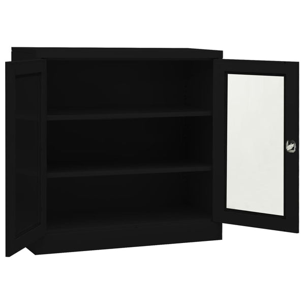 vidaXL Office Cabinet Black 90x40x90 cm Steel