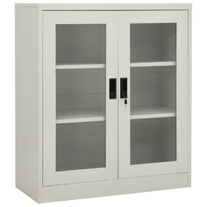 vidaXL Office Cabinet Light Grey 90x40x105 cm Steel
