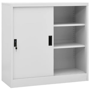 vidaXL Filing Cabinet with Sliding Door Light Grey 90x40x90 cm Steel