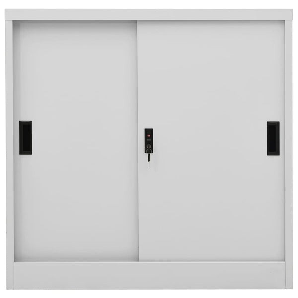 vidaXL Filing Cabinet with Sliding Door Light Grey 90x40x90 cm Steel