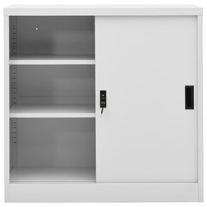 vidaXL Filing Cabinet with Sliding Door Light Grey 90x40x90 cm Steel