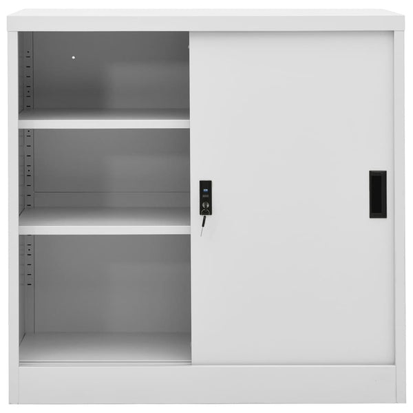vidaXL Filing Cabinet with Sliding Door Light Grey 90x40x90 cm Steel