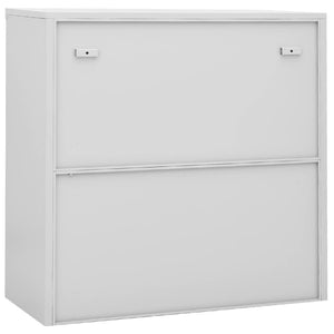vidaXL Filing Cabinet with Sliding Door Light Grey 90x40x90 cm Steel