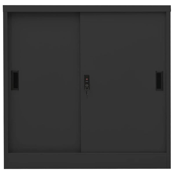 vidaXL Filing Cabinet with Sliding Door Anthracite 90x40x90 cm Steel